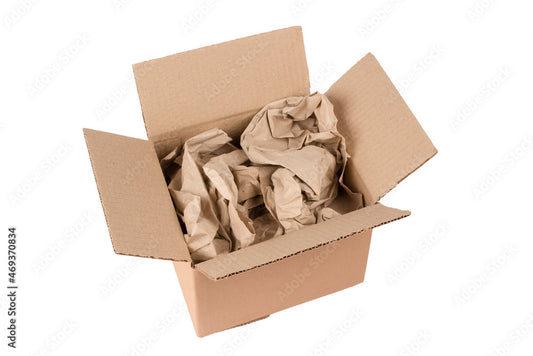 Papel doblado manual para relleno de cajas